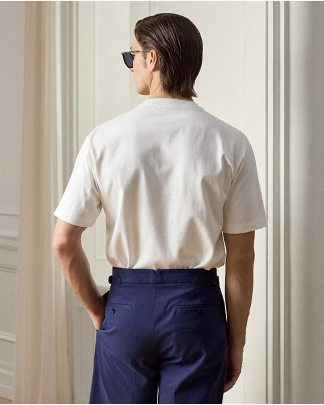 Ralph Lauren White Relaxed Fit Crest-Embroidered T-Shirt for men