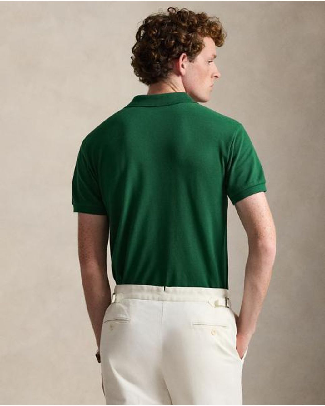 Polo Ralph Lauren Green Custom Slim Fit Mesh Polo for men