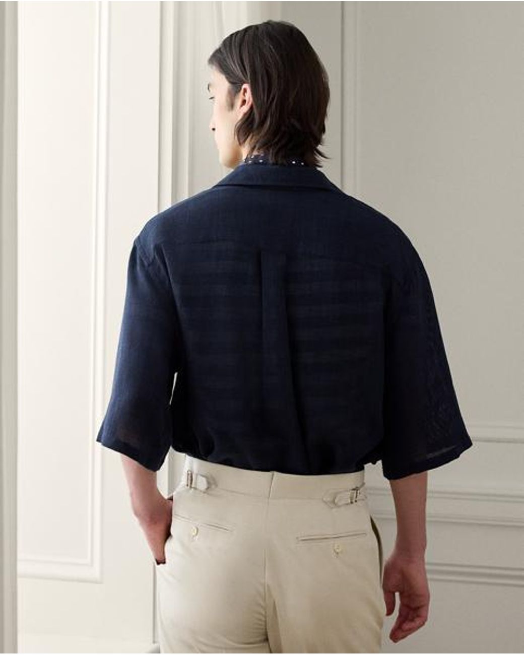 Ralph Lauren Blue Relaxed Fit Basket-Woven Shirt for men