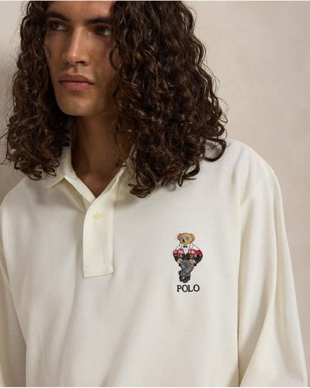Polo Ralph Lauren White Polo Bear Mesh Polo Shirt for men