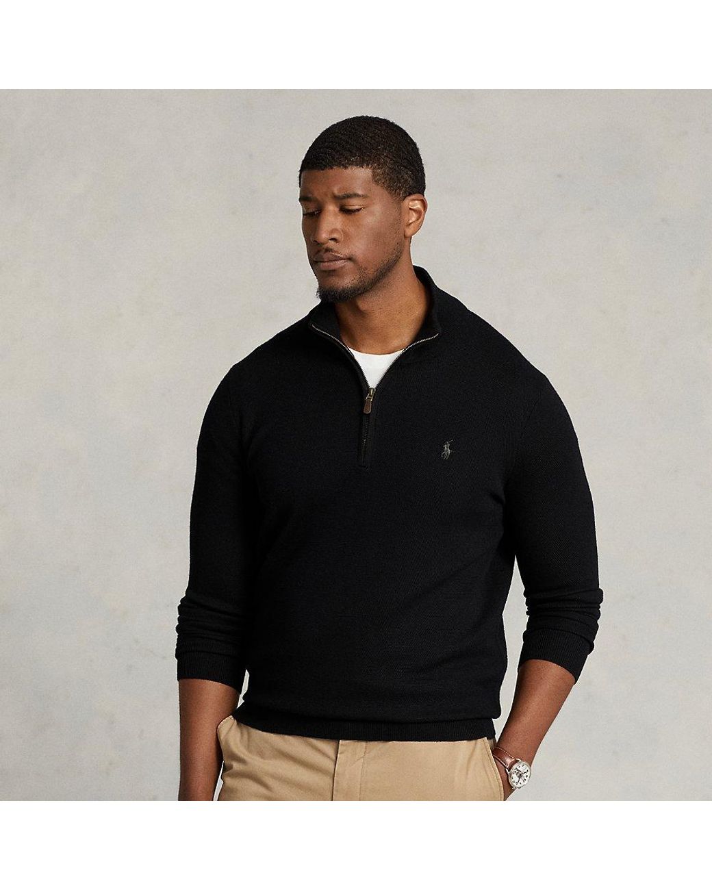 Polo Ralph Lauren Ralph Lauren Washable Wool Quarter-zip Sweater in Black  for Men | Lyst
