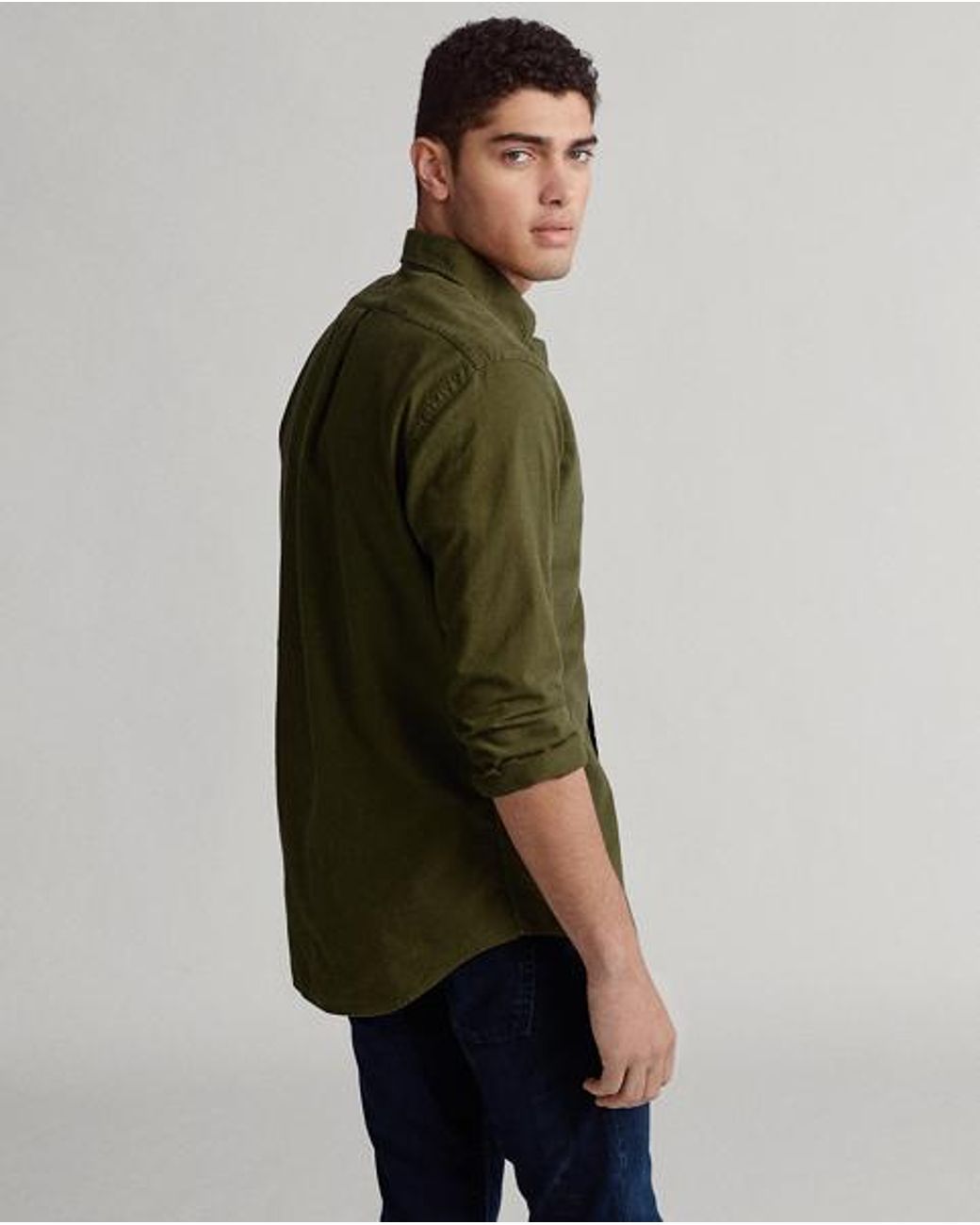 Polo Ralph Lauren Green Slim Fit Garment-dyed Oxford Shirt for men