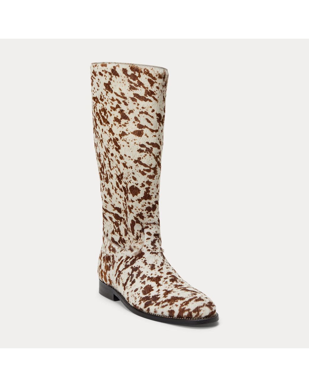 Ralph Lauren Brown Haircalf Tall Boot
