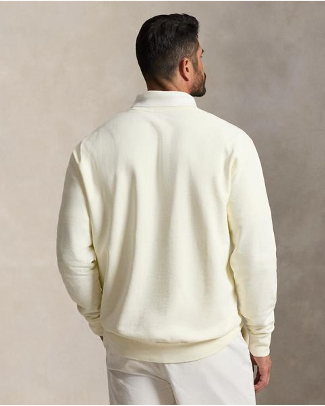 Polo Ralph Lauren White Loopback Fleece Sweatshirt for men
