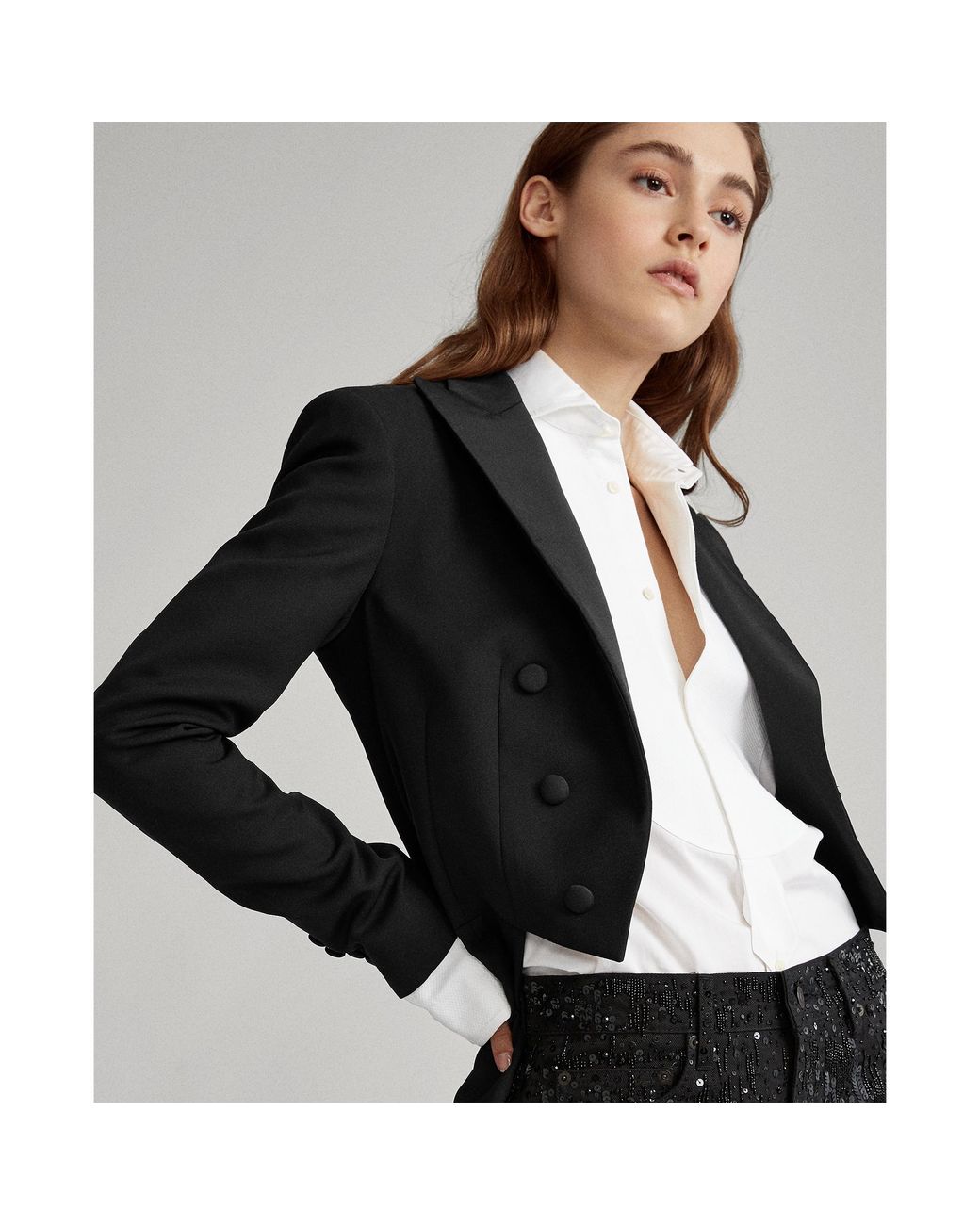 Polo Ralph Lauren Tuxedo-tail Wool Blazer in Black | Lyst