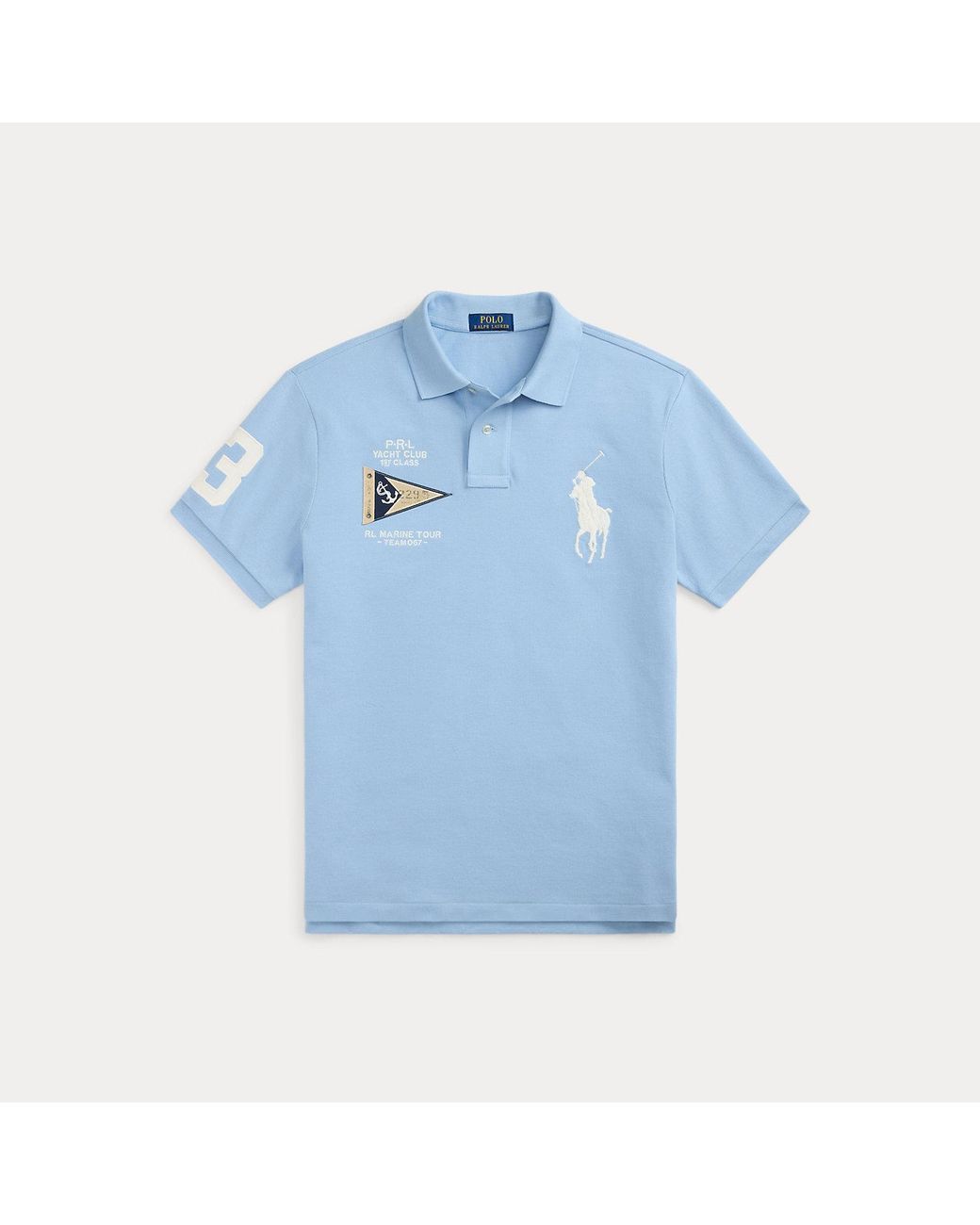 Polo Ralph Lauren Custom Slim Fit Big Pony Polo Shirt in Blue for Men ...