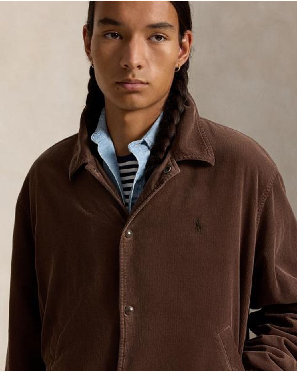 Polo Ralph Lauren Brown Relaxed Fit Corduroy Coach's Jacket for men