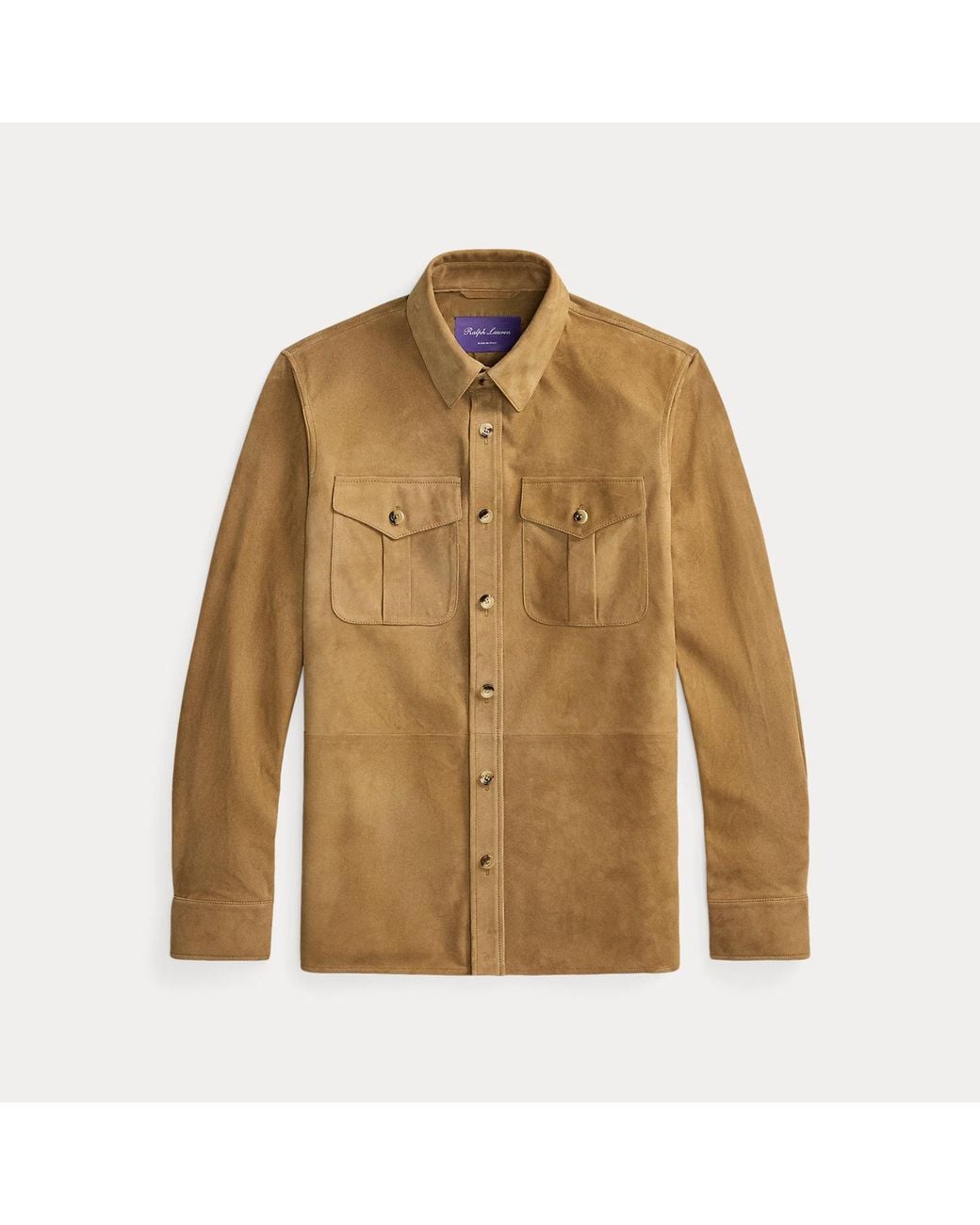 Ralph Lauren Brown Suede Overshirt for men