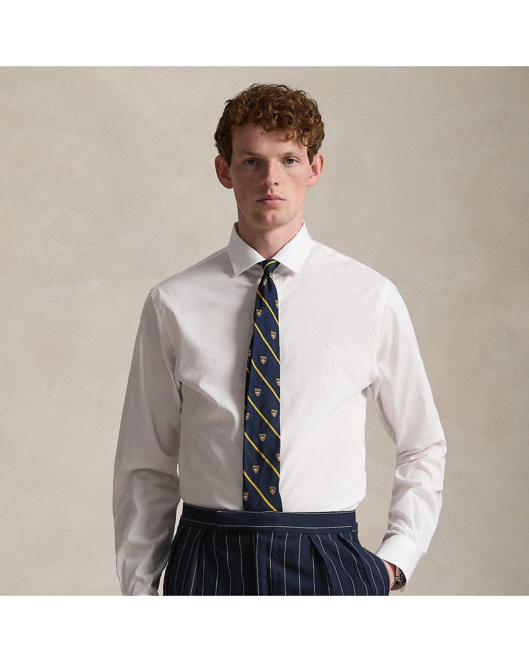 Polo Ralph Lauren White Custom Fit Poplin Shirt for men