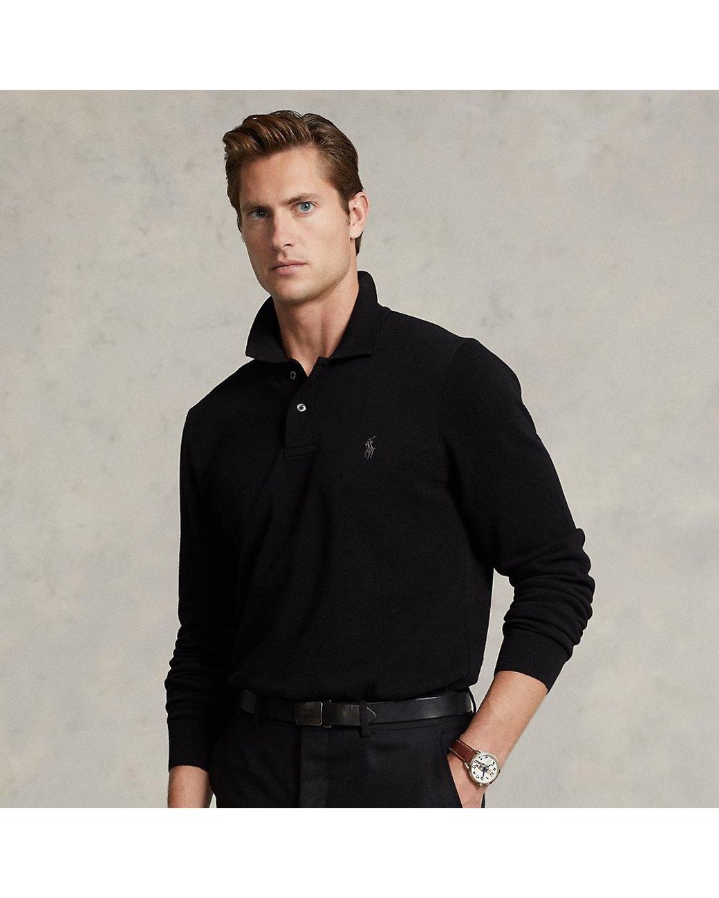 Ralph Lauren Cotton The Luxe Knit Polo Shirt in Black for Men | Lyst