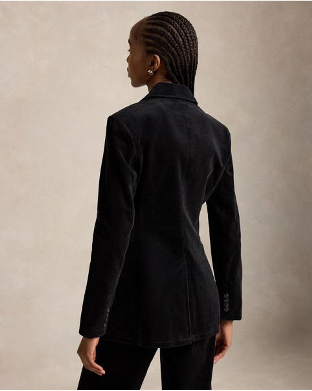 Polo Ralph Lauren Black Single-Breasted Corduroy Blazer