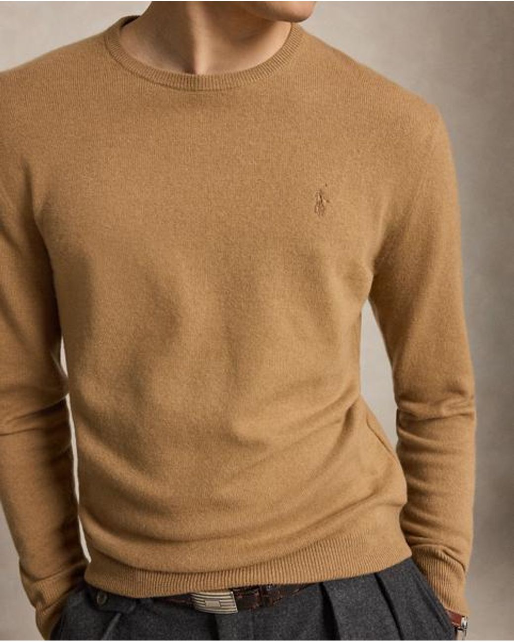 Polo Ralph Lauren Brown Wool Crewneck Sweater for men