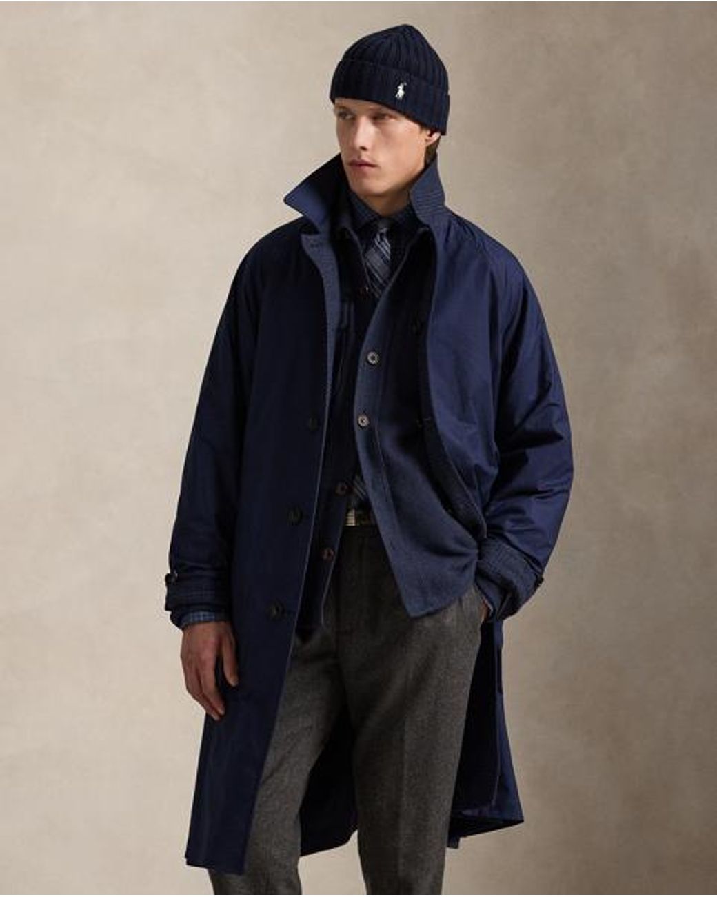 Polo Ralph Lauren Blue Reversible Balmacaan Coat for men