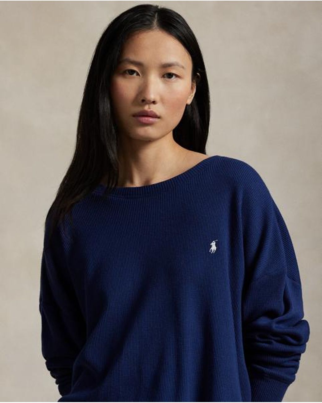Polo Ralph Lauren Blue Waffle-Knit Long-Sleeve Pyjama Set