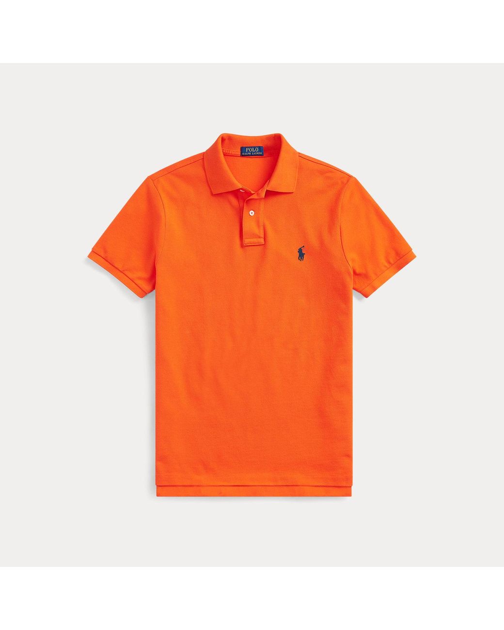 Polo Ralph Lauren Orange Custom Slim Fit Mesh Polo for men