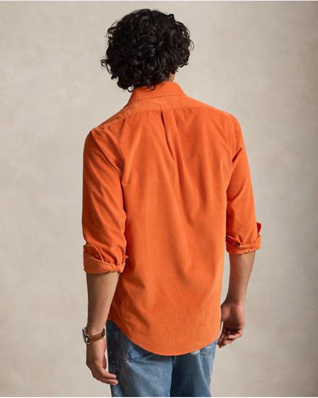 Polo Ralph Lauren Orange Custom Fit Corduroy Shirt for men