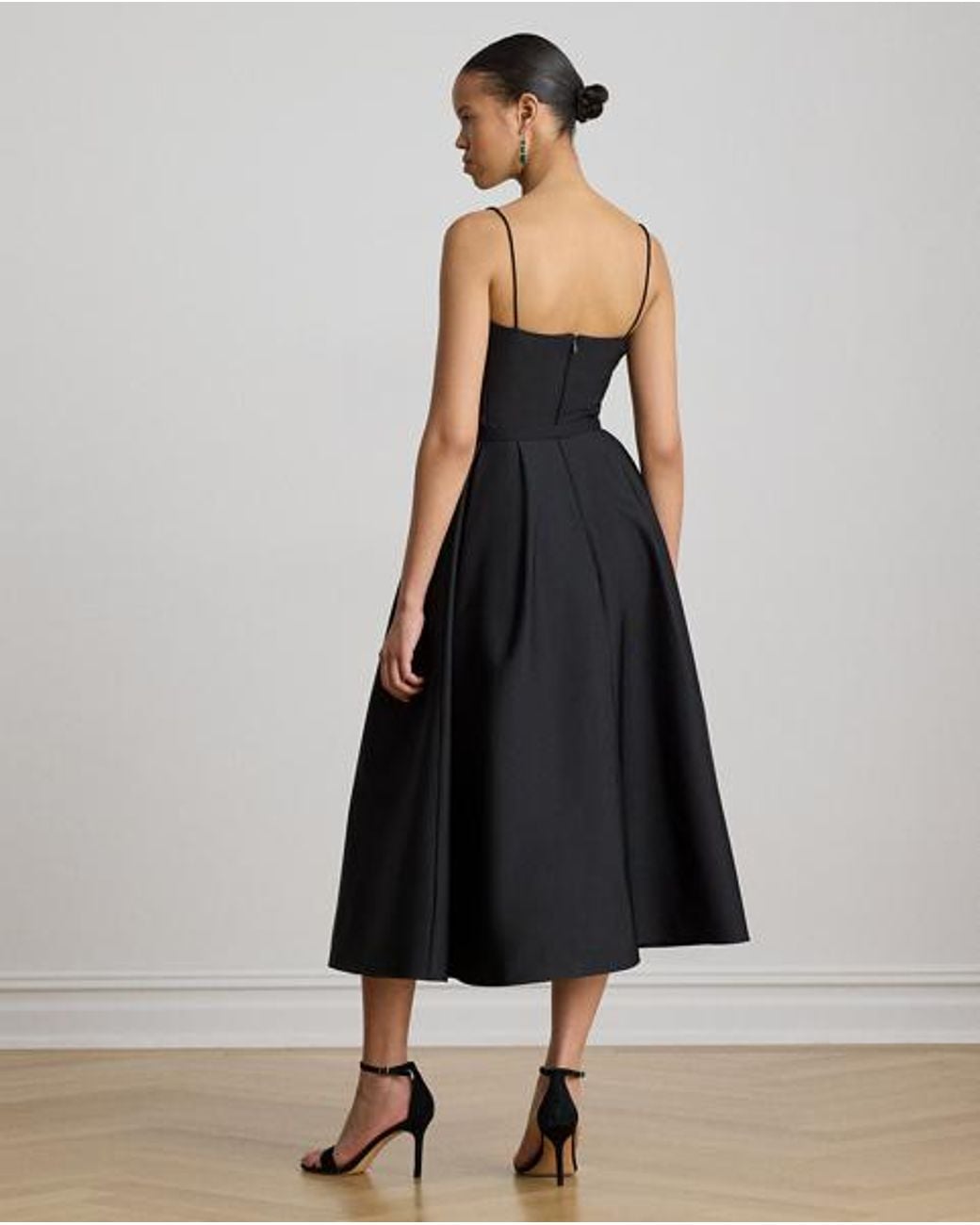 Ralph Lauren Black Belted Faille Cocktail Dress