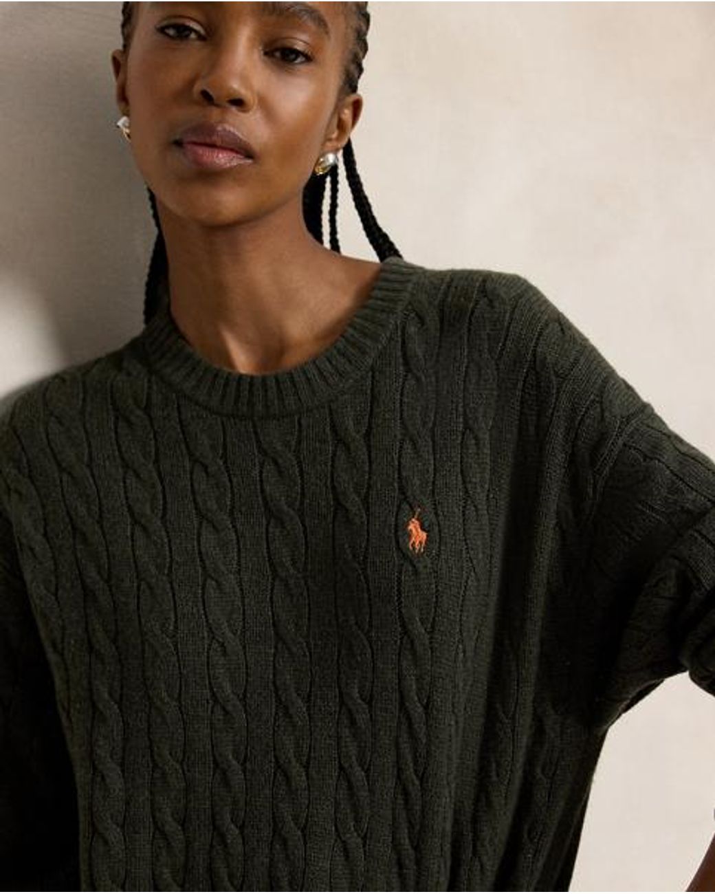 Polo Ralph Lauren Black Cable-Knit Wool-Cashmere Dress