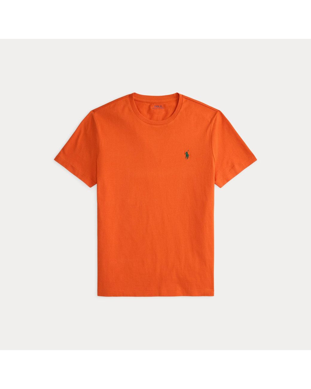 Polo Ralph Lauren Orange Custom Slim Fit Jersey Crewneck T-Shirt for men