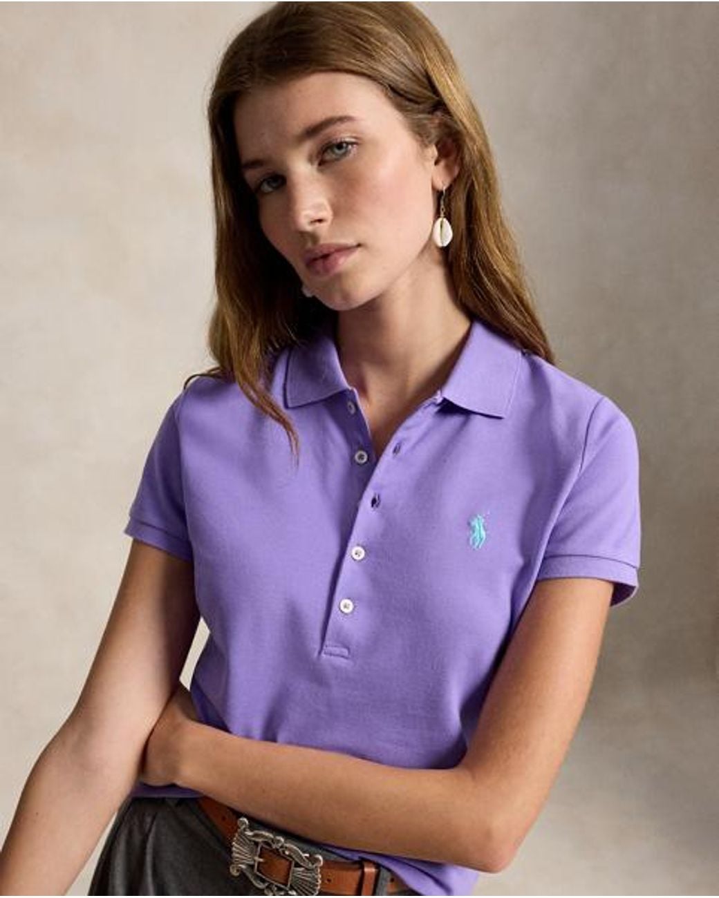 Polo Ralph Lauren Purple Slim Fit Stretch Polo Shirt