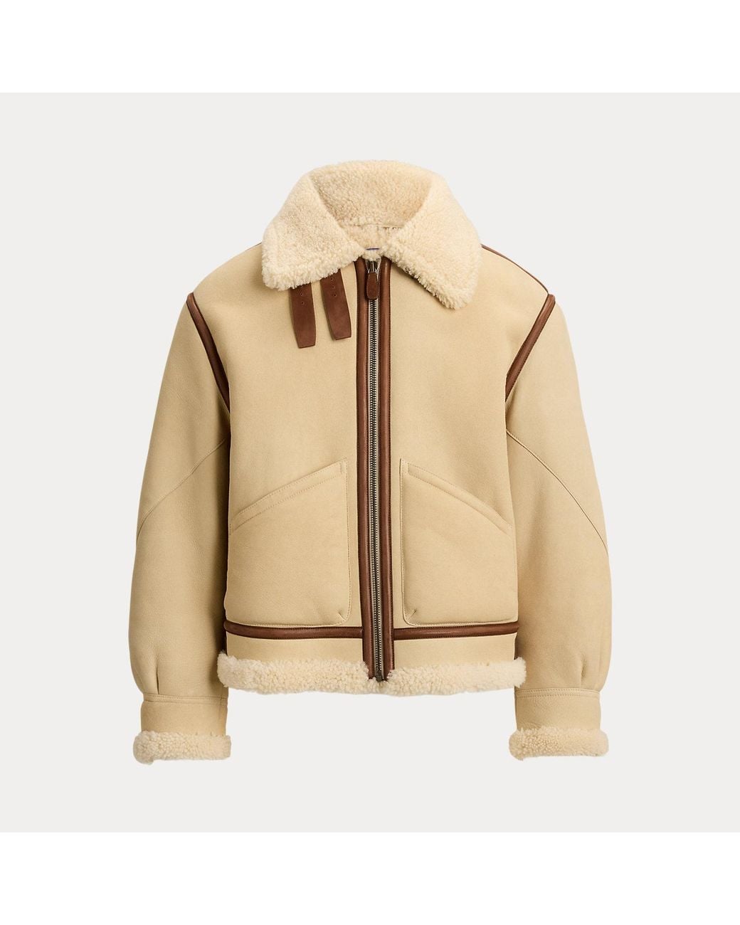 Ralph Lauren Natural Ralph Lauren Lutton Shearling Aviator Jacket for men
