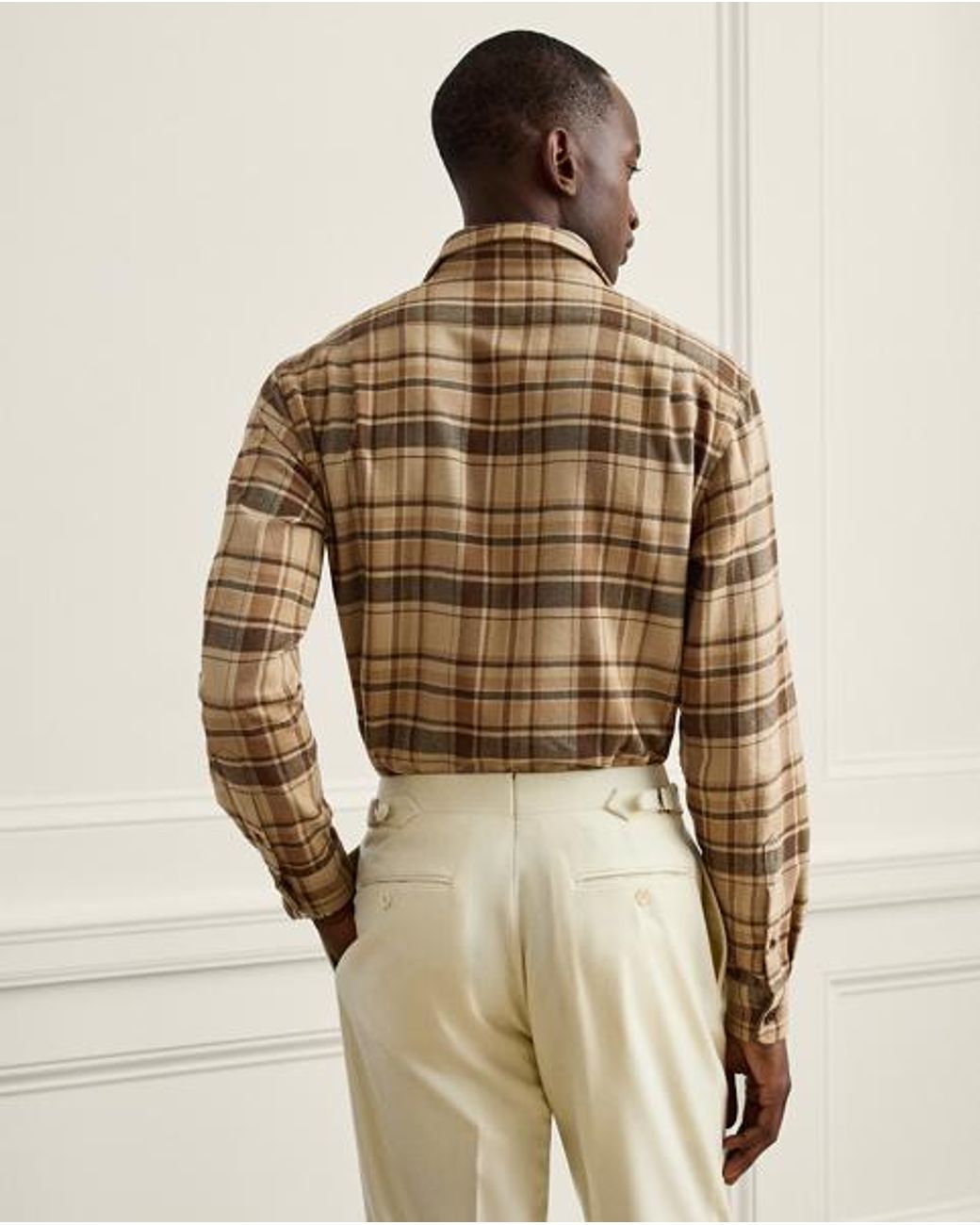 Ralph Lauren Brown Plaid Flannel Shirt for men