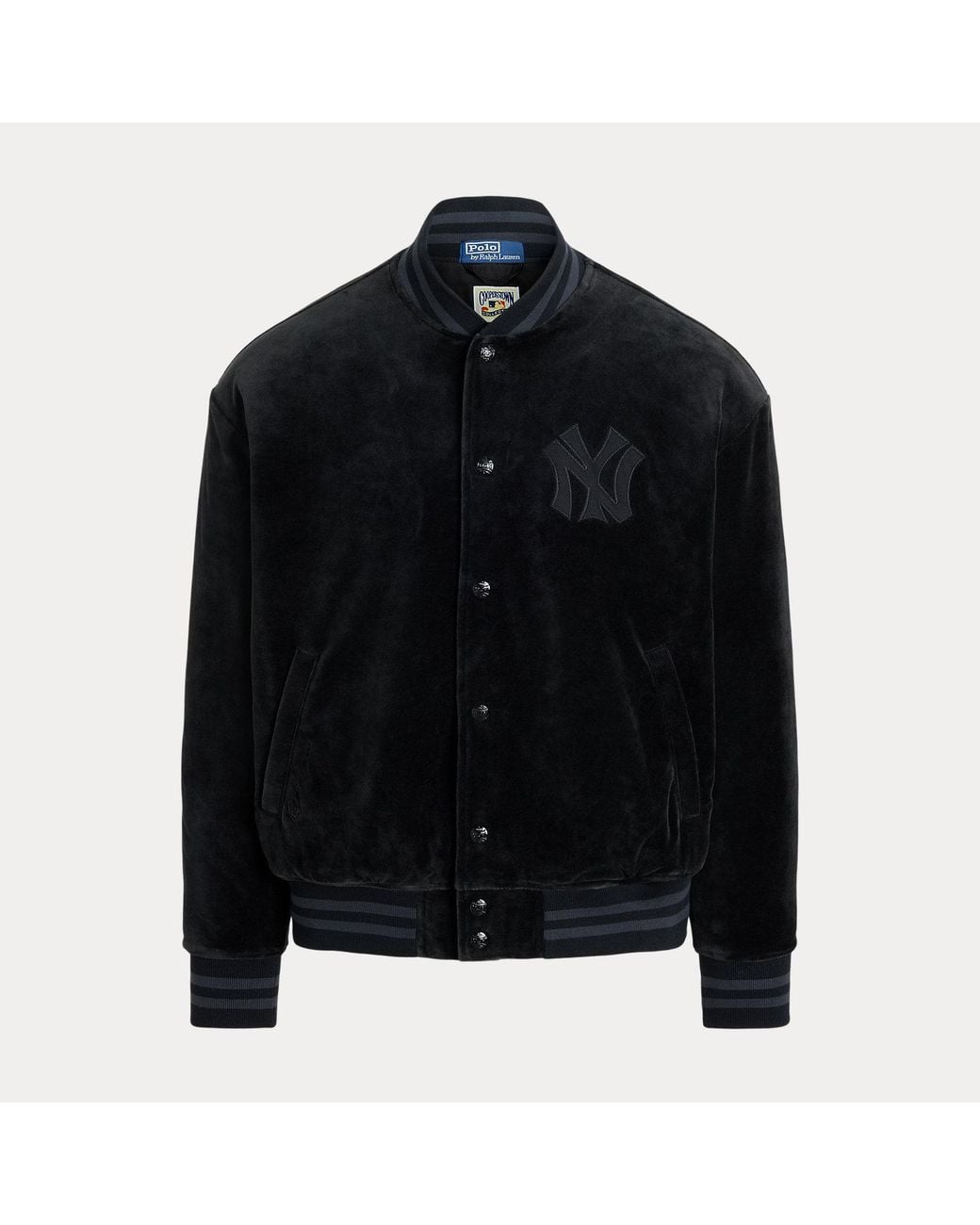 Polo Ralph Lauren Black Polo Ralph Lauren Lauren Yankees Velour Jacket for men