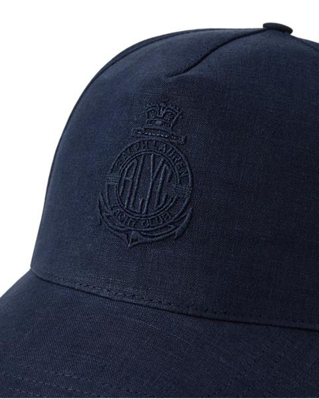 Ralph Lauren Blue Silk-Linen Monogram Ball Cap for men