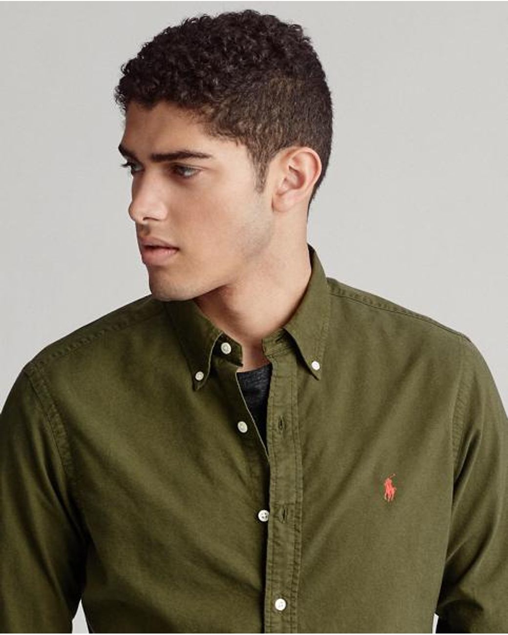 Polo Ralph Lauren Green Slim Fit Garment-dyed Oxford Shirt for men