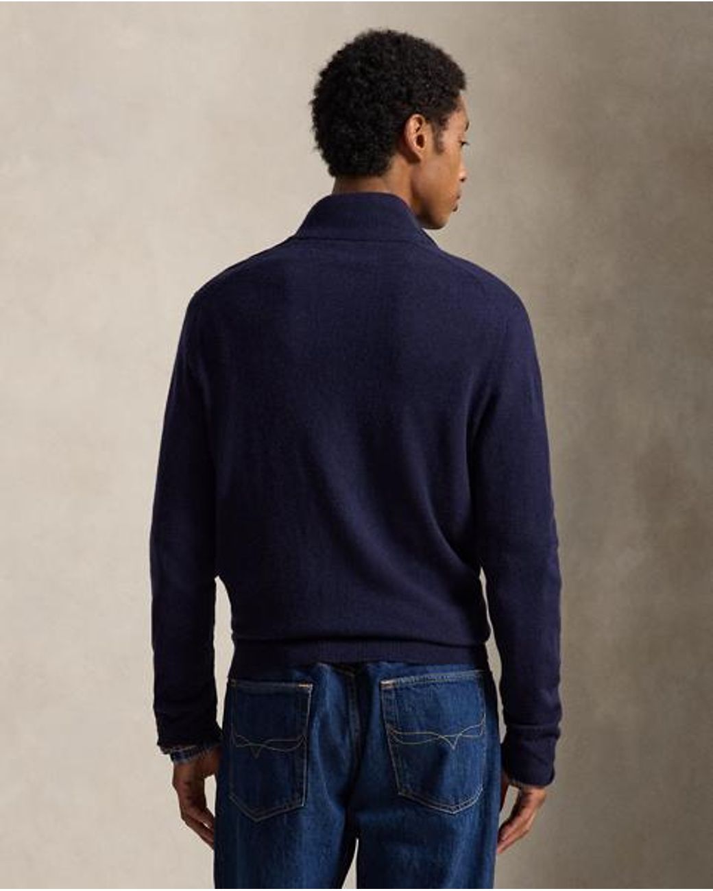 Polo Ralph Lauren Blue Polo Bear Wool Quarter-Zip Jumper for men