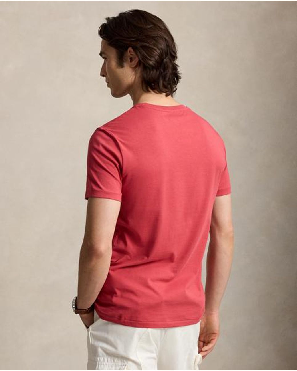Polo Ralph Lauren Red Custom Slim Fit Jersey Crewneck T-Shirt for men