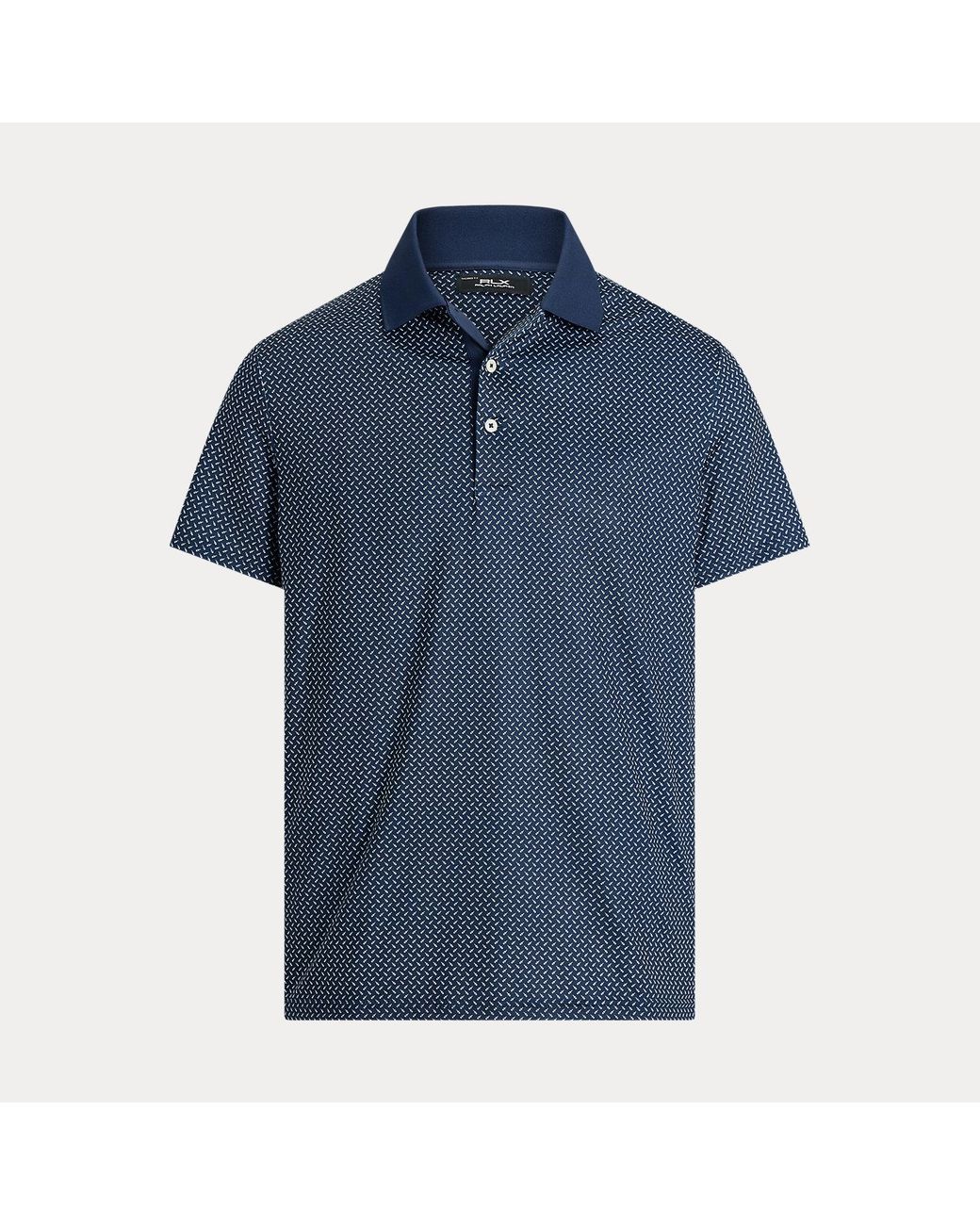 Ralph Lauren Blue Tailored Fit Performance Polo Shirt for men