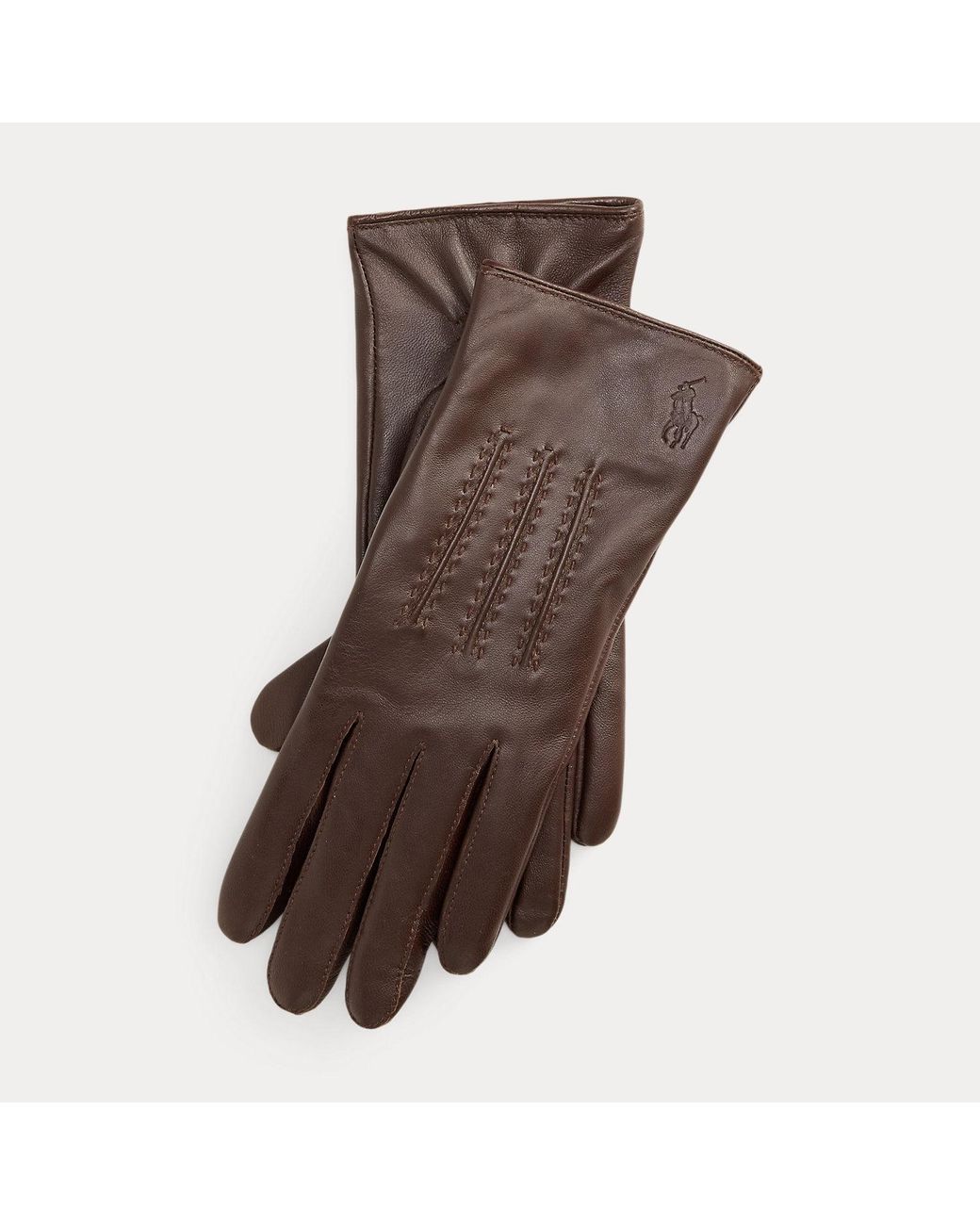 Polo Ralph Lauren Black Stitched Leather Gloves