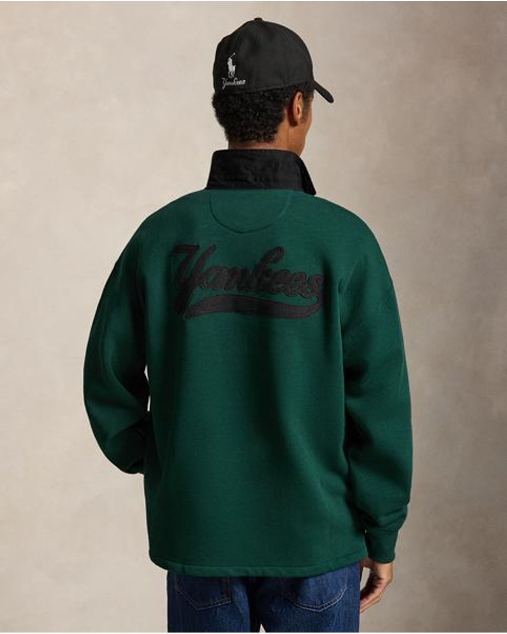 Polo Ralph Lauren Green Polo Ralph Lauren Lauren Yankees Fleece Rugby for men