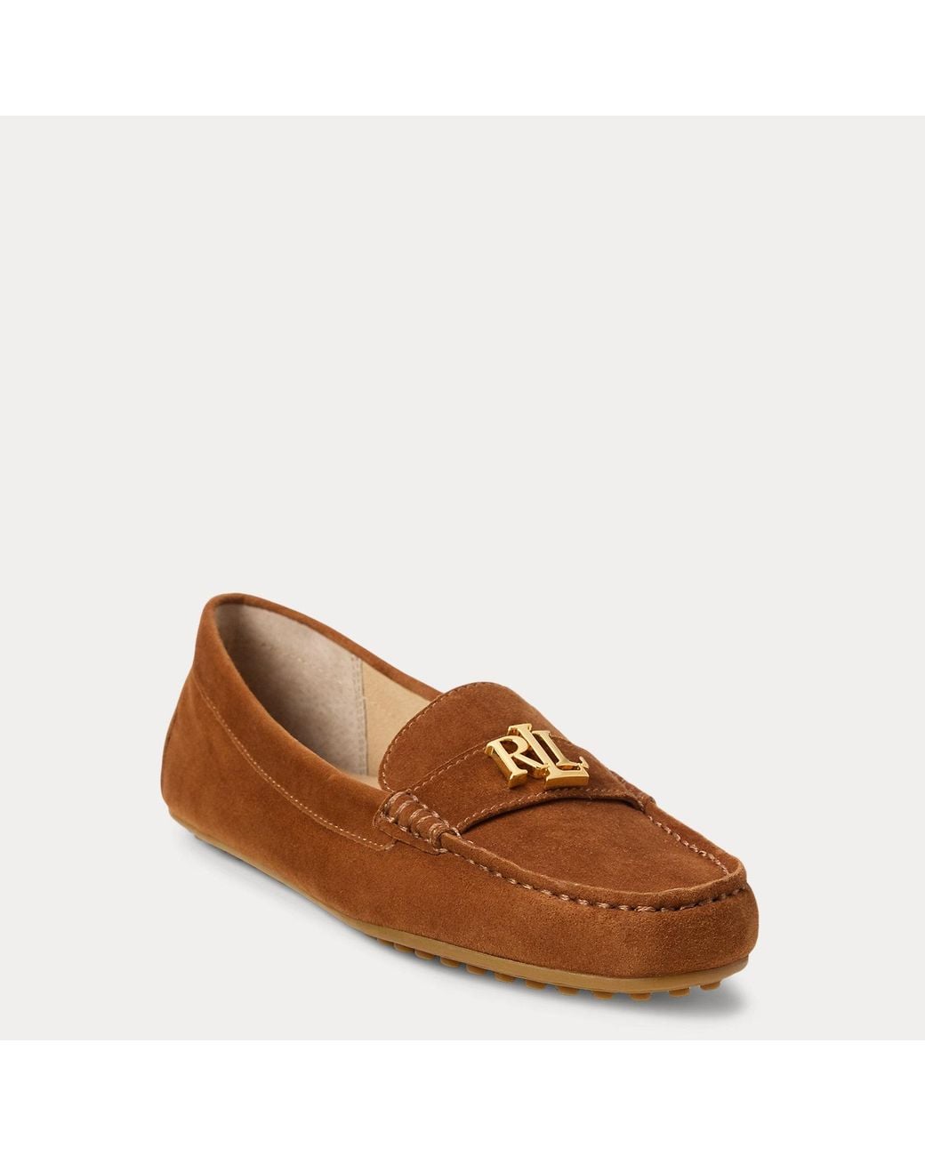 Ralph Lauren Brown Barnsbury Suede Loafer