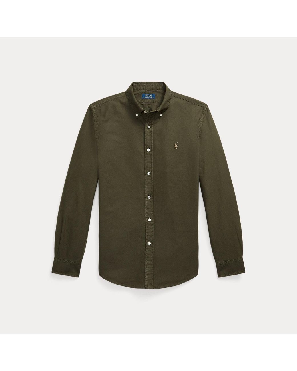 Polo Ralph Lauren Green Slim Fit Garment-dyed Oxford Shirt for men