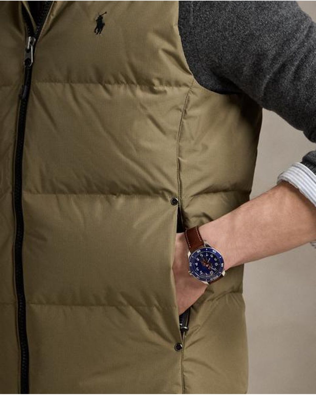 Polo Ralph Lauren Green Hooded Down Gilet for men