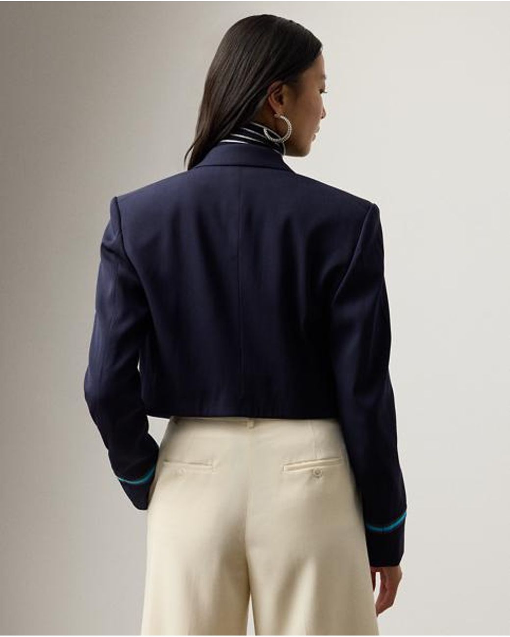 Ralph Lauren Blue Nell Wool-Blend Gabardine Jacket