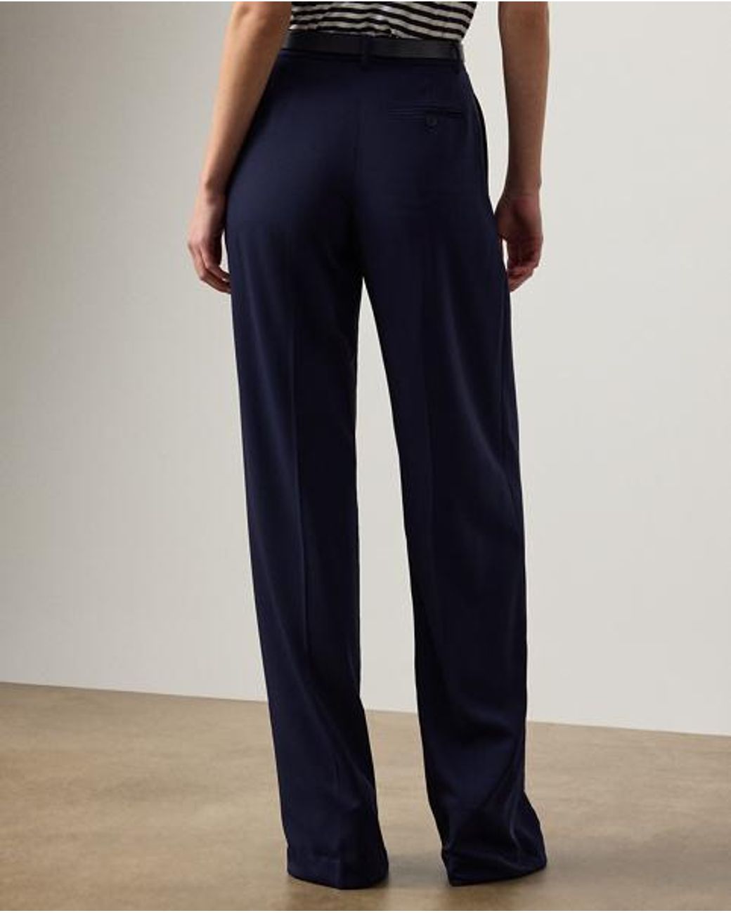 Ralph Lauren Blue Jody Wool Trench Trouser