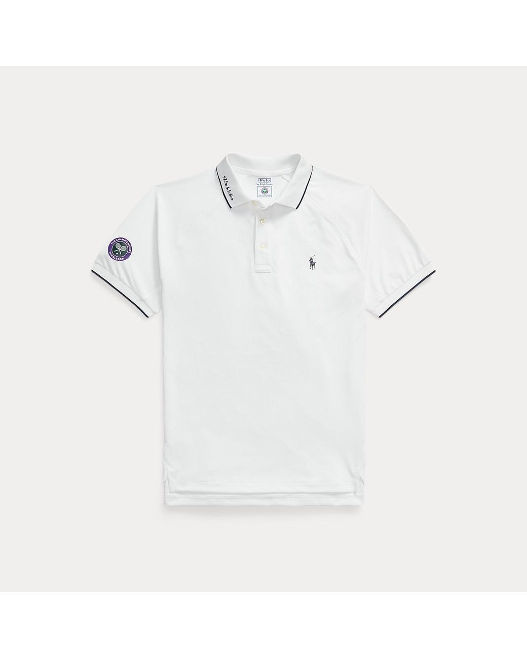 Polo Ralph Lauren White Wimbledon Custom Slim Fit Polo Shirt for men