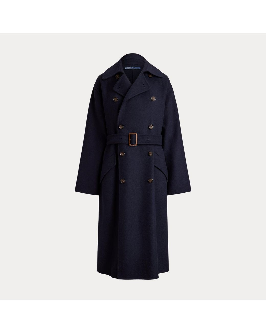 Polo Ralph Lauren Blue Double-Breasted Cashmere Trench Coat