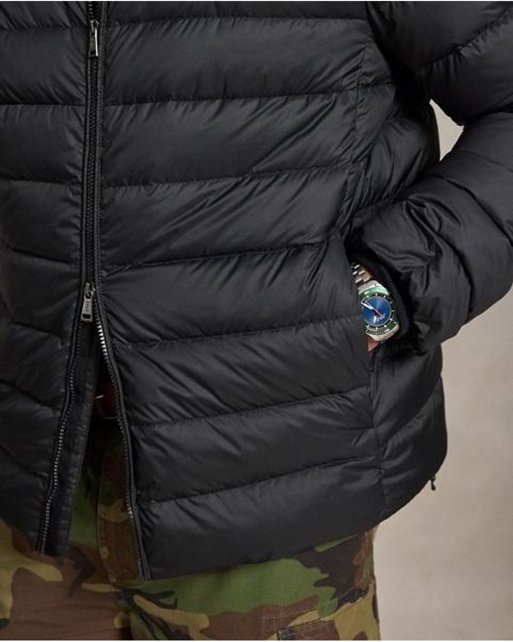 Polo Ralph Lauren Black The Colden Packable Down Jacket for men