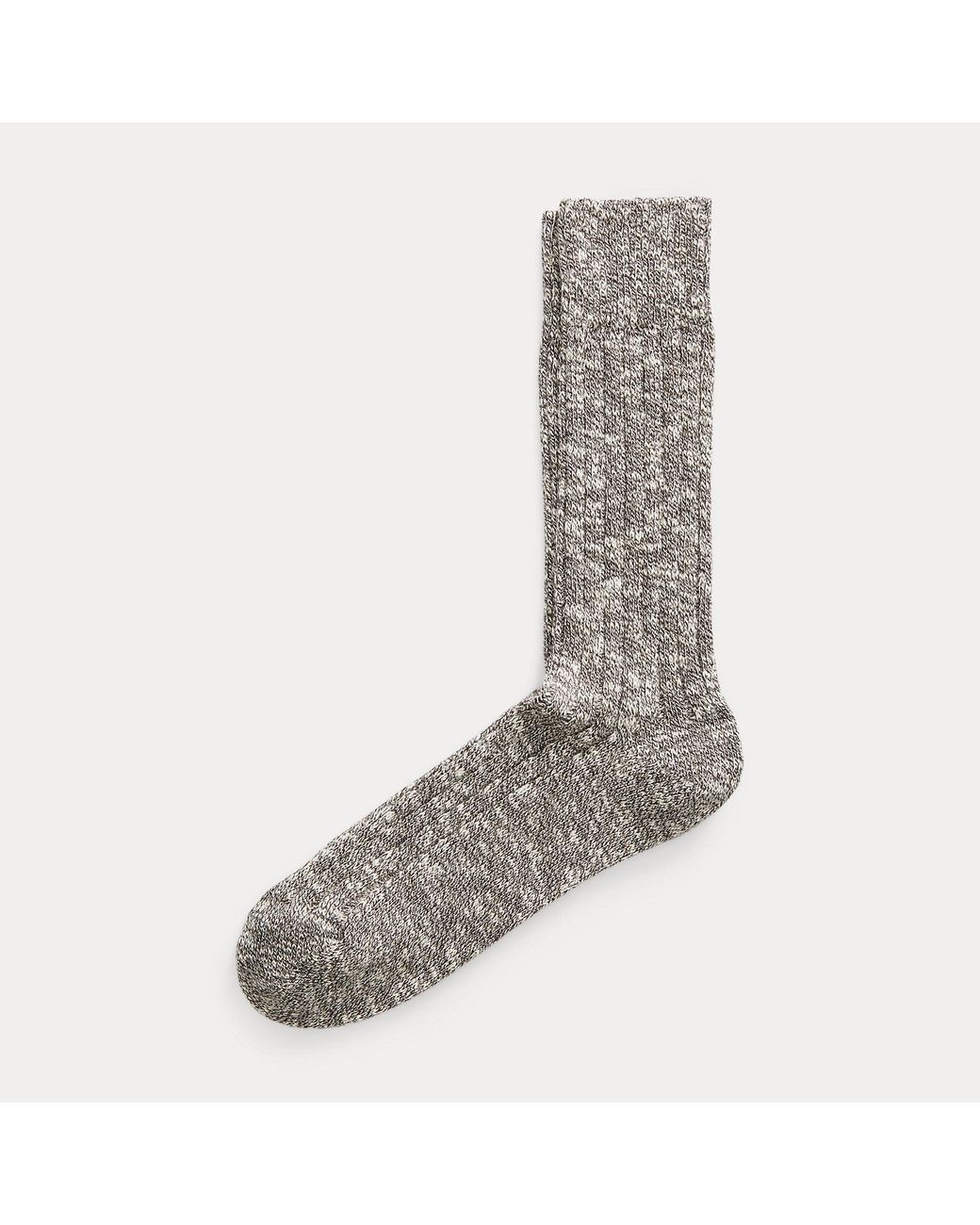 RRL Gray Marled Stretch Cotton-Blend Socks for men