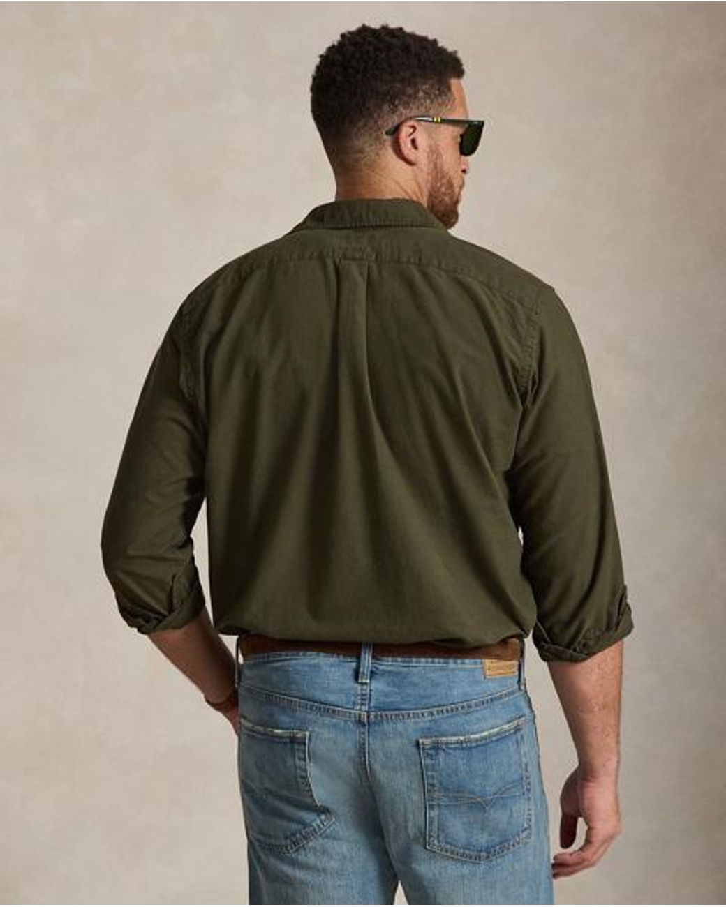 Ralph Lauren Green Garment-Dyed Oxford Shirt for men