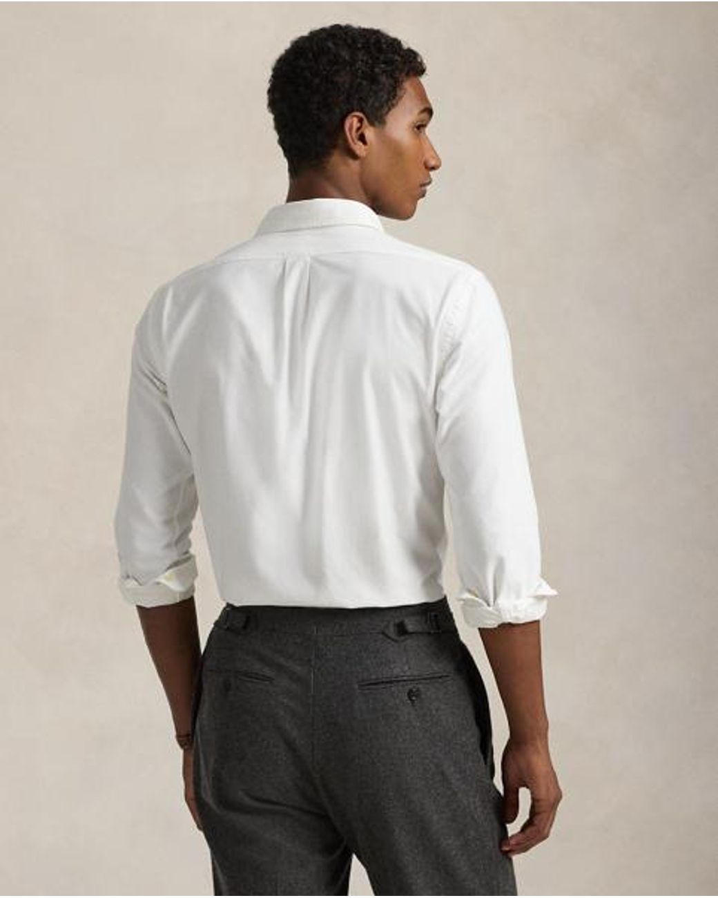 Polo Ralph Lauren White Slim Fit Garment-Dyed Oxford Shirt for men