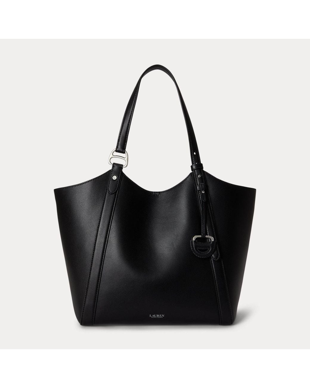 Ralph Lauren Black Nappa Leather Large Tasha Tote Bag