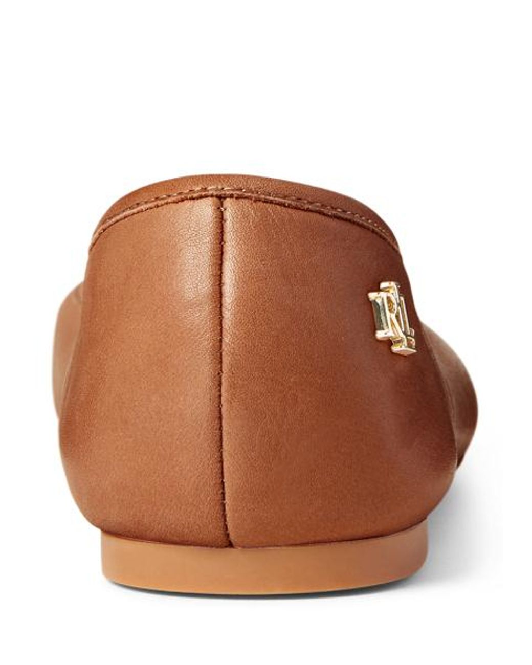 Ralph Lauren Brown Jayna Leather Flat