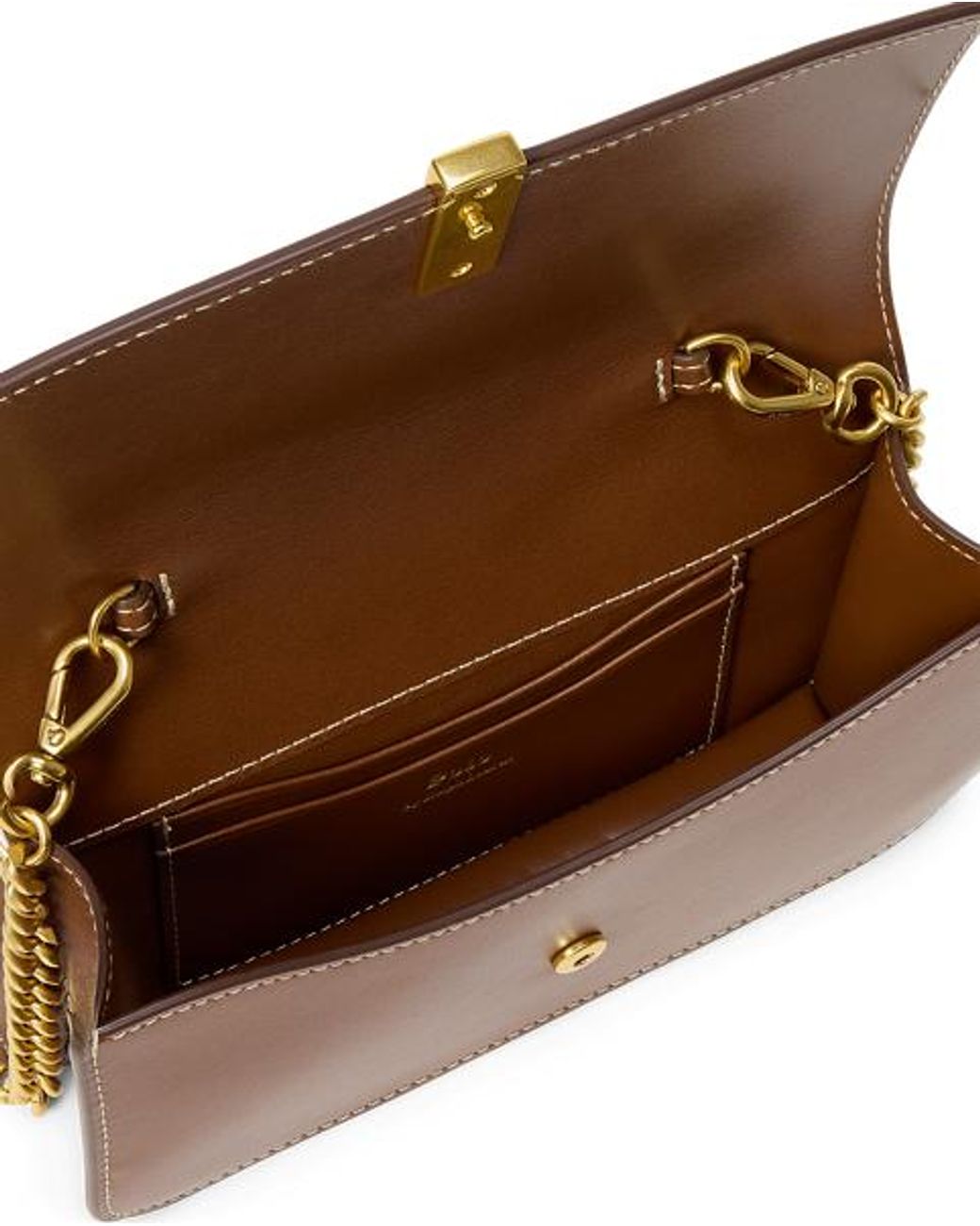 Polo Ralph Lauren Brown Polo Id Leather Chain Wallet And Bag