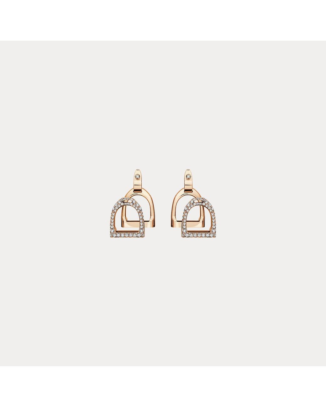Ralph Lauren Metallic Pave Diamond Double-stirrup Earrings