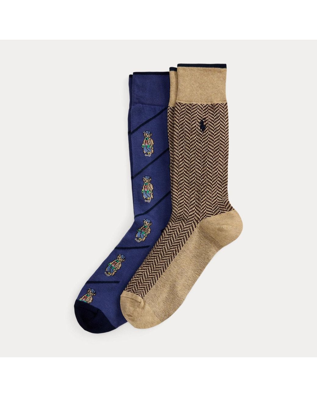Polo Ralph Lauren Blue Polo Bear Trouser Sock 2-Pack for men